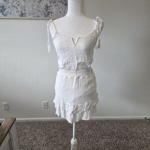 saltwater LUXE Cream Tie-Shoulder Sundress